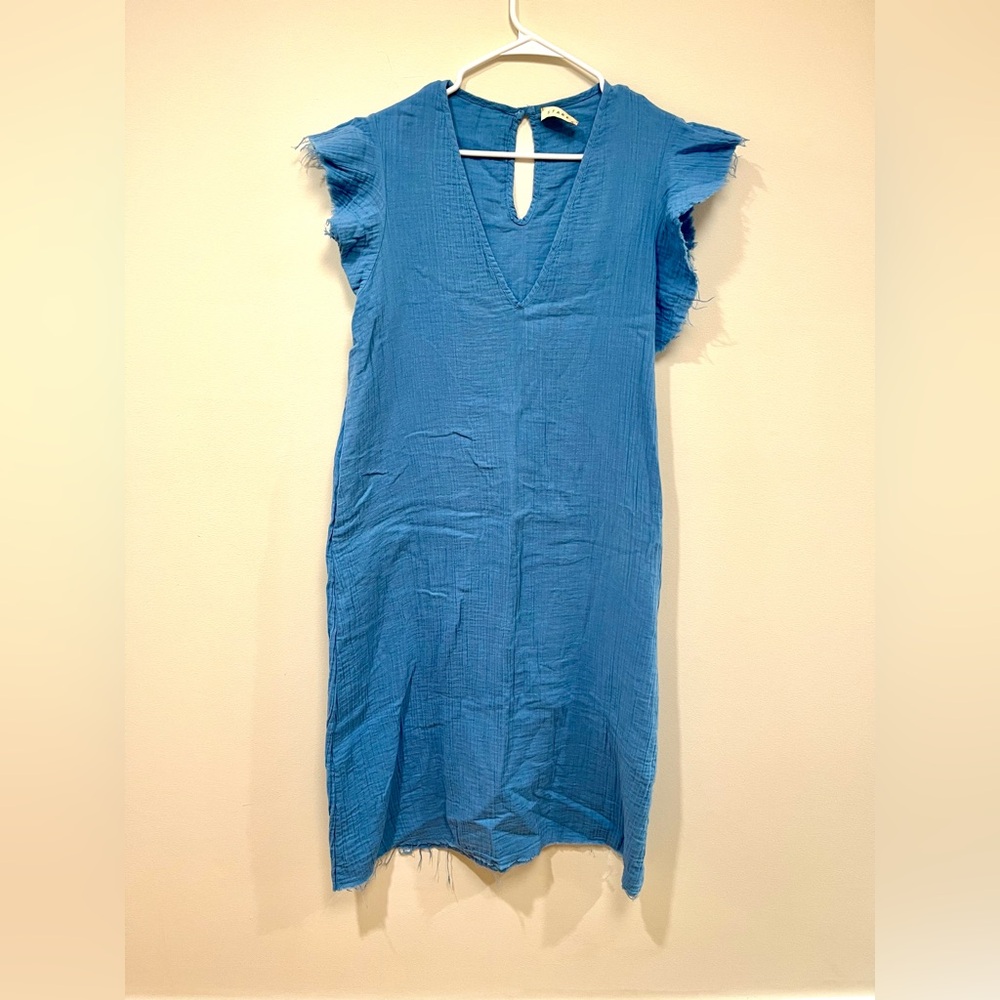 STARK X RUFFLE SLEEVE MIDI DRESS size Large